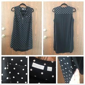 🖤👗 Mixed media polka dot dress